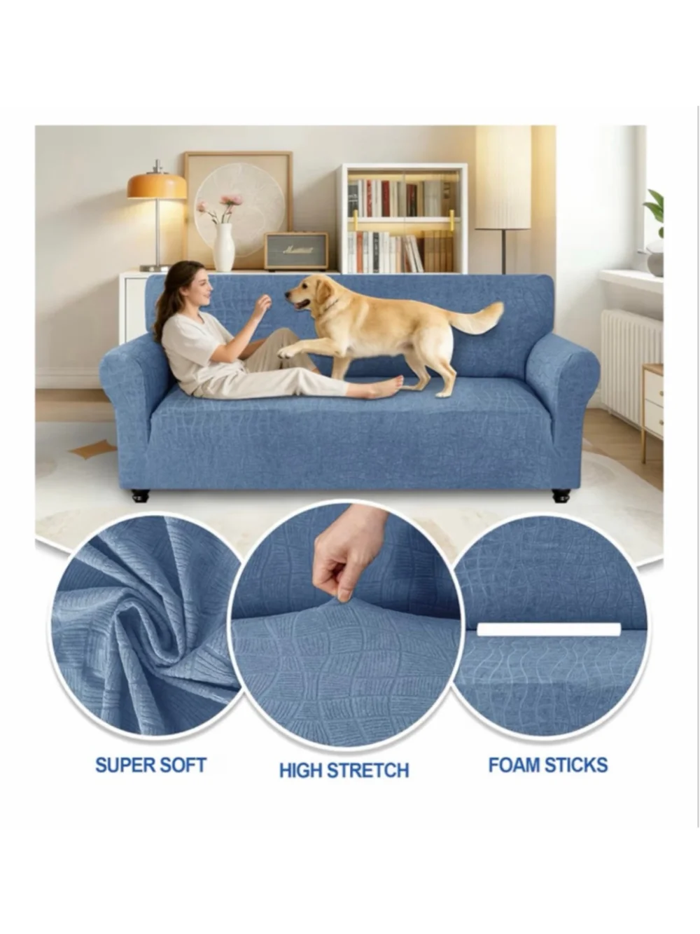 NEW Waterproof Couch Cover 3 Cushion 1Pc Stretch Sofa Non slip Washable 71-91”